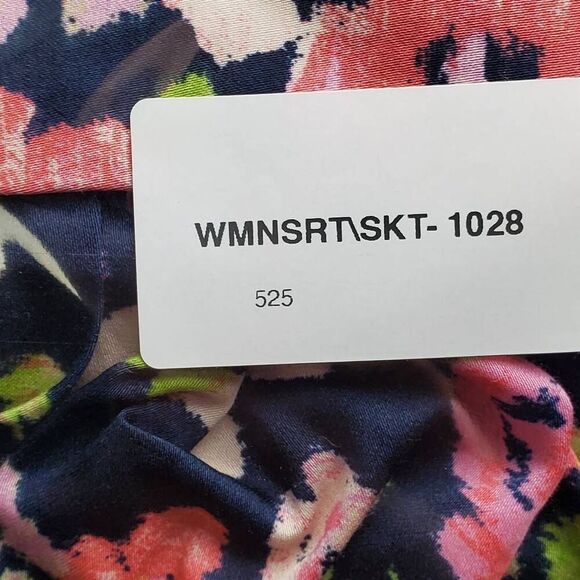 Brooks Brothers Women's Floral Pleated Midi Skirt Size 2 Navy Pink Green 100% Co - Picture 10 of 10